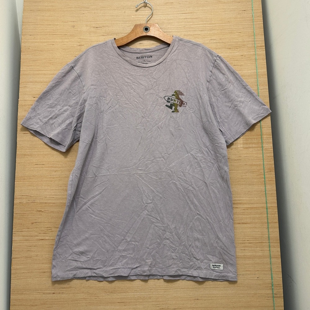 Burton Mens Large Feed Your Head Graphic T-Shirt Purple Short Sleeve Snowboard